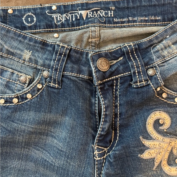Trinity Ranch Jeans / Embroidery & Rhinestones / Size 1 - Picture 5 of 9